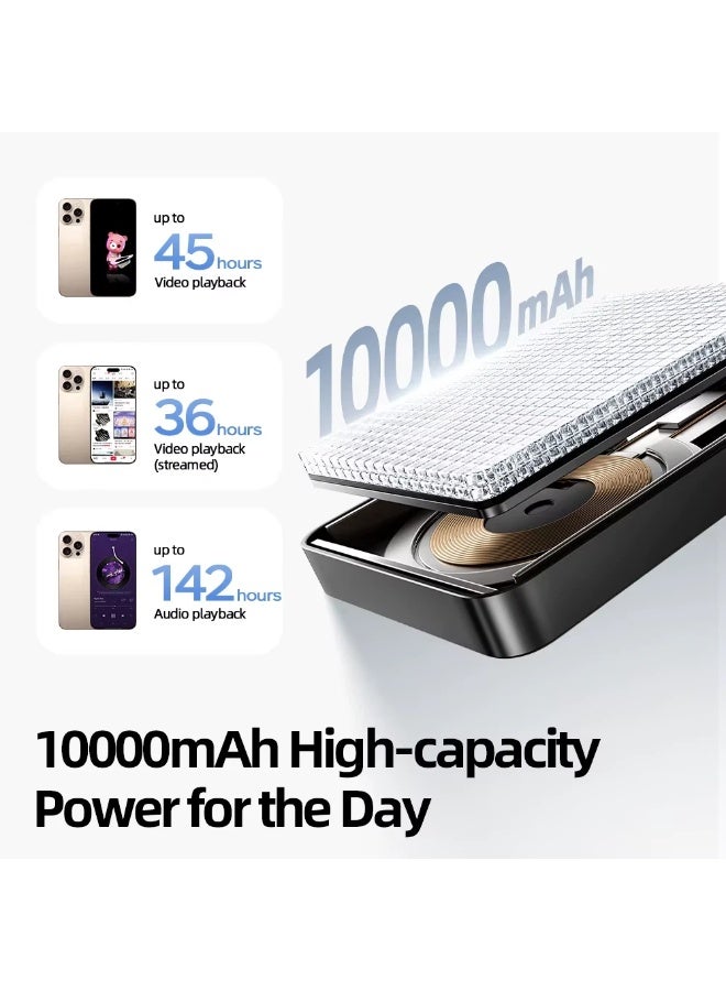 MOVESPEED MOVE SPEED 10,000mAh Magnetic Power Bank, Alloy-Design MagSafe Portable Charger,Fast 20W PD Fast Charging & 15W Wireless – Ultra Slim Portable Charger. Charging Magsafe Battery Pack for iPhone 16/15/14/13/12,Travel Essential - Image 4