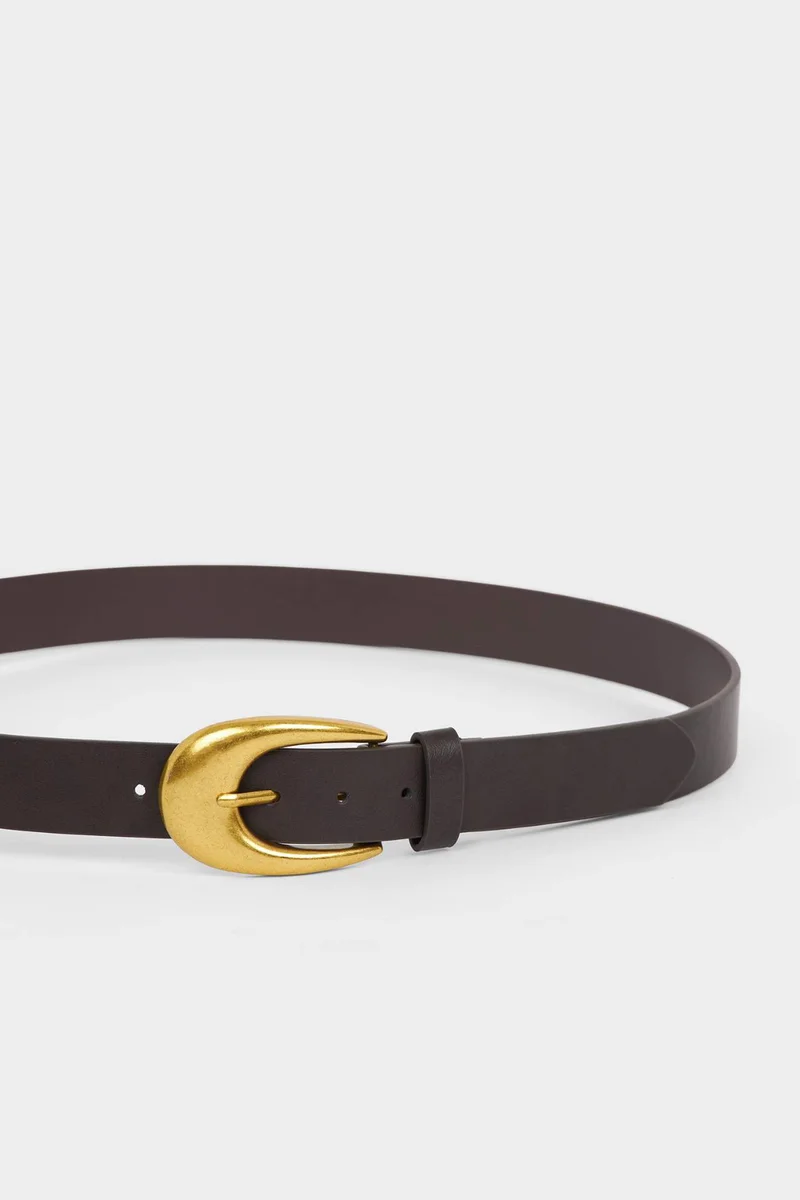 ديفاكتو Woman Oval Buckle Faux Leather