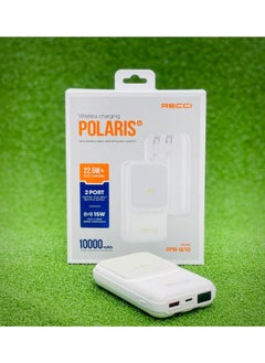 Recci Polaris Series Magnetic Power Bank RPB-W10 10000mAh Power Bank Built-in PD quick charge Lightning cable & Type-C cable 22.5W output +15W wireless charging  - Image 1