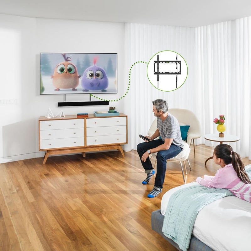 USX MOUNT Fixed TV Wall Mount with Low Profile for Most 26-55 Inch LED, LCD and Flat Screen TVs, TV Mount Bracket with VESA Up to 400x400mm and Weight Capacity 99lbs,and Space Saving TV Bracket - Image 5