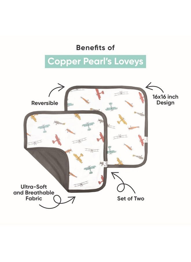 كوبر بيرل طقم من قطعتين من بطانيات الأمان للأطفال من Copper Pearl - حجم محمول لتهدئة أنفسهم أثناء التنقل، بطانيات أطفال مثالية للأولاد والبنات، فائقة النعومة وجاهزة للهدايا - Swift  - Image 2