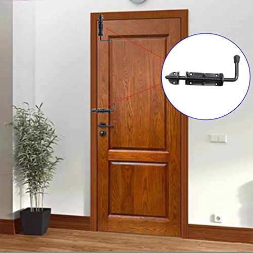 Wulankd Black 2 Packs 8.5 Inch Heavy Duty Spring Loaded Latch Pin, Sliding Barrel Bolt Door Lock for Chests/Cabinets/Utility Trailer Gate, 2mm Thickened Interior and Outdoor Latch - Image 4