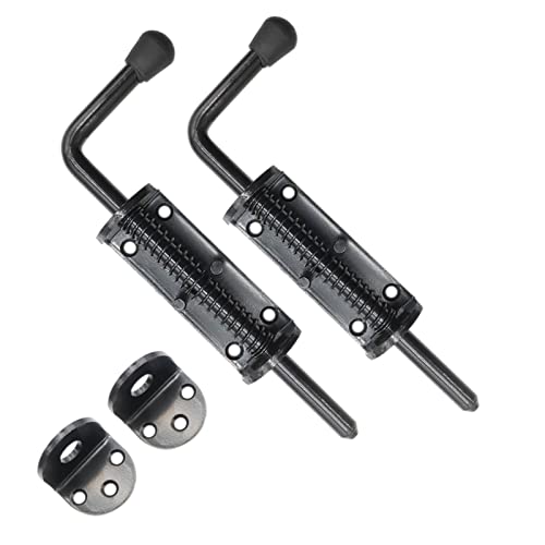 Wulankd Black 2 Packs 8.5 Inch Heavy Duty Spring Loaded Latch Pin, Sliding Barrel Bolt Door Lock for Chests/Cabinets/Utility Trailer Gate, 2mm Thickened Interior and Outdoor Latch - Image 1