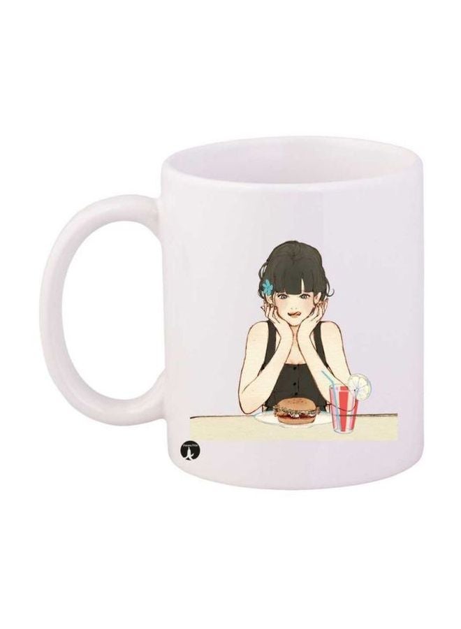 RYN Girl Printed Mug White/Beige/Black Standard Size