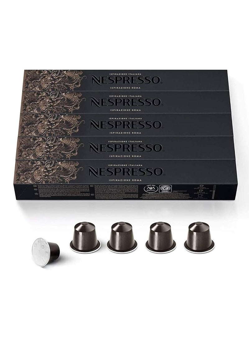 نسبرسو مجموعة كبسولات نسبرسو الأصلية - روما - ٥٠ كبسولة (عبوة من ٥ قطع) - Image 1