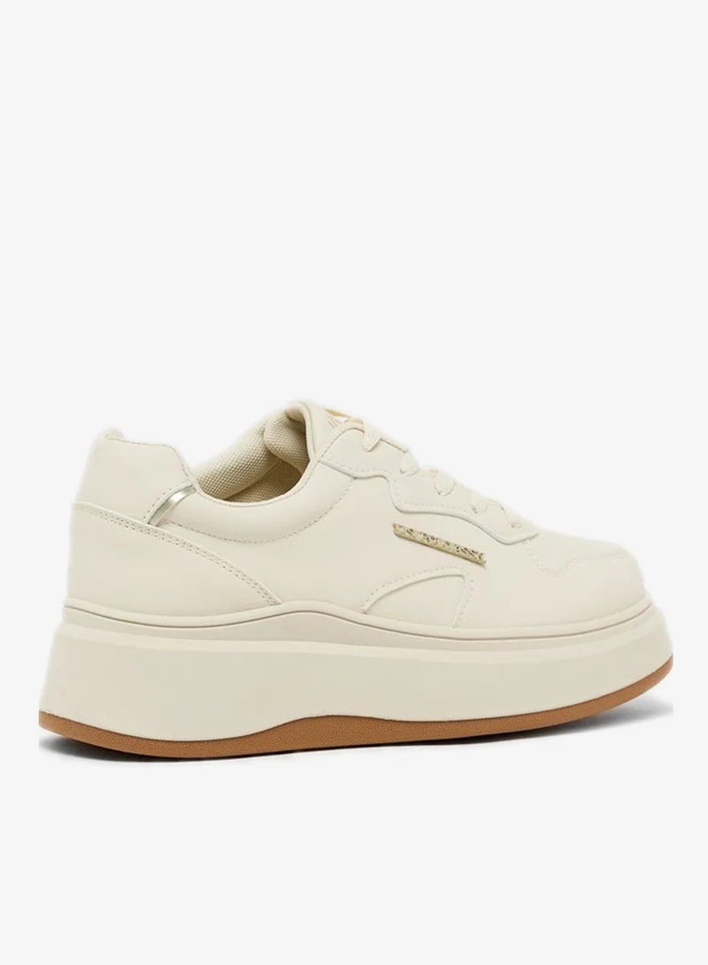 U.S. Polo Assn. BEIGE Women Low Top Comfort Sneakers for Women | Best Price UAE