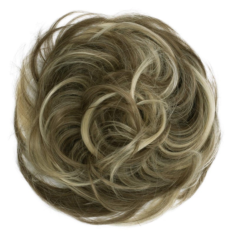 CAISHA Synthetic Fiber Hairpiece Scrunchie Scrunchy Updo Slightly Wavy Brown Blond Mix G38B