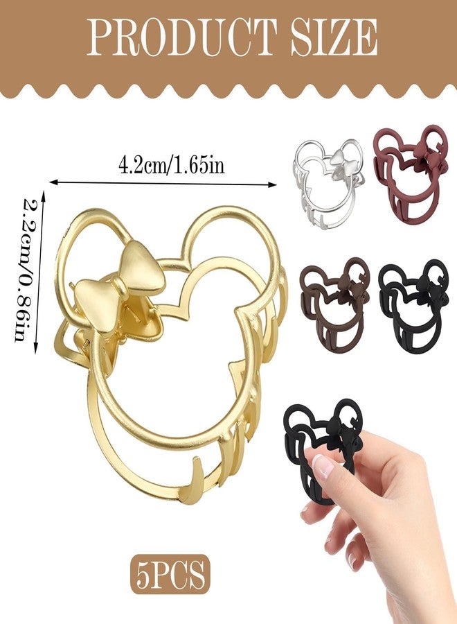 Aesnoun 5PCS Mouse Lady Resin Hair Accessories - Vintage Barrette, Clurly Hair Claws, Non-Slip Clamps for Thick & Thin Hair Styling for Women & Girls - Image 2