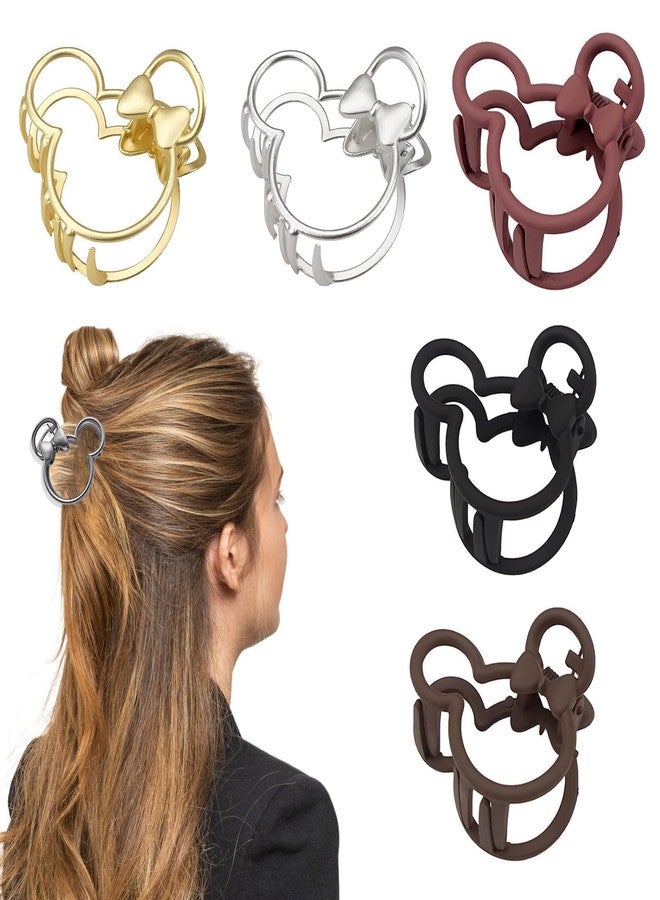Aesnoun 5PCS Mouse Lady Resin Hair Accessories - Vintage Barrette, Clurly Hair Claws, Non-Slip Clamps for Thick & Thin Hair Styling for Women & Girls - Image 1
