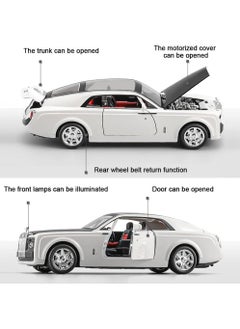 Swift 1:24 Rolls-Royce Sweptail Toy Car Alloy Diecast Collectible Model Car for Kids Gift, Pull Back Toy Car with Sound and Light, Classic Double Door, Car Logo Can be Folded, White  - Image 5