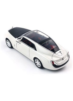 Swift 1:24 Rolls-Royce Sweptail Toy Car Alloy Diecast Collectible Model Car for Kids Gift, Pull Back Toy Car with Sound and Light, Classic Double Door, Car Logo Can be Folded, White  - Image 2