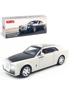 Swift 1:24 Rolls-Royce Sweptail Toy Car Alloy Diecast Collectible Model Car for Kids Gift, Pull Back Toy Car with Sound and Light, Classic Double Door, Car Logo Can be Folded, White  - Image 1