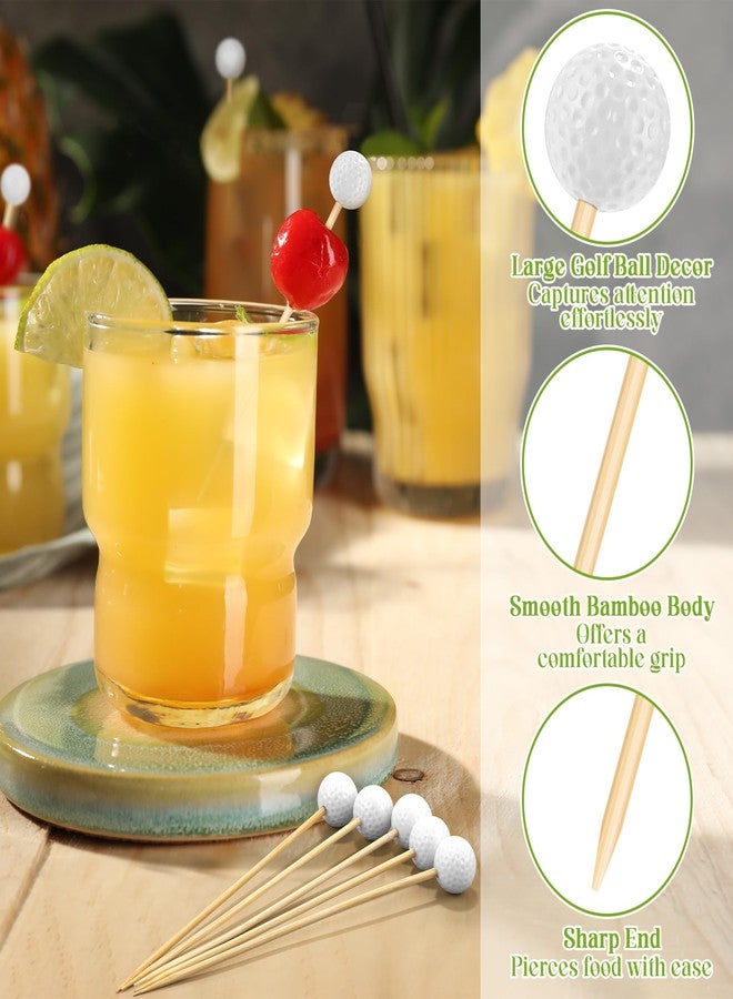 Aneco 100 Pieces Golf Cocktail Picks 4.72 Inch Golf Themed Toothpicks Sports Bamboo Fruit Sandwich Skewer Picks Decorative Toothpicks for Appetizers Cocktail Garnish Party Supplies Catered Events - Image 3
