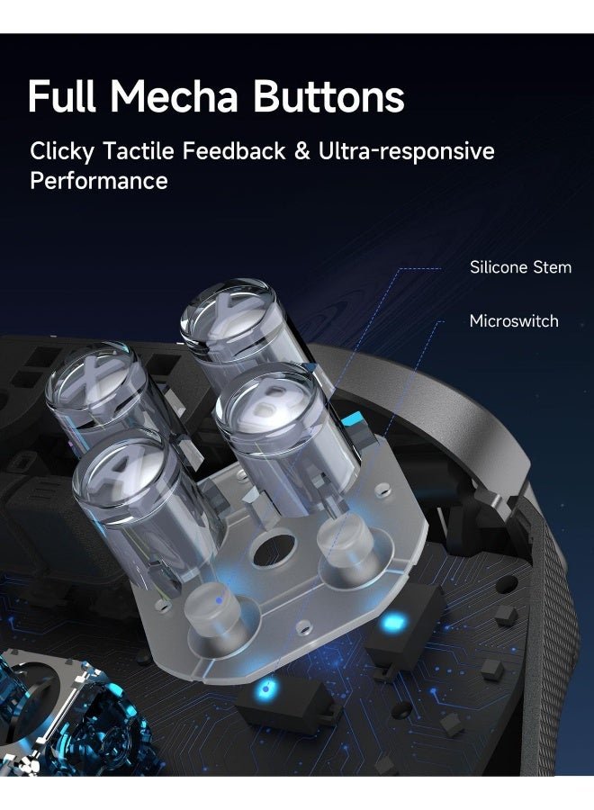 EasySMX D10 Tri-mode Wireless/Bluetooth/Wired Gaming Controller Bluetooth Gamepad with Charging Dock TMR Joysticks, Dual-Mode Triggers, Mechanical Buttons, RGB Lights for PC, Switch, Android, iOS - Image 5