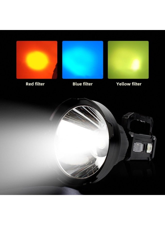 P90 Portable Searchlight Type-C Fast Solar Charging Side Light Red And Blue Warning Filter Strong Light Searchlight-Color:W5110 Medium  - Image 3
