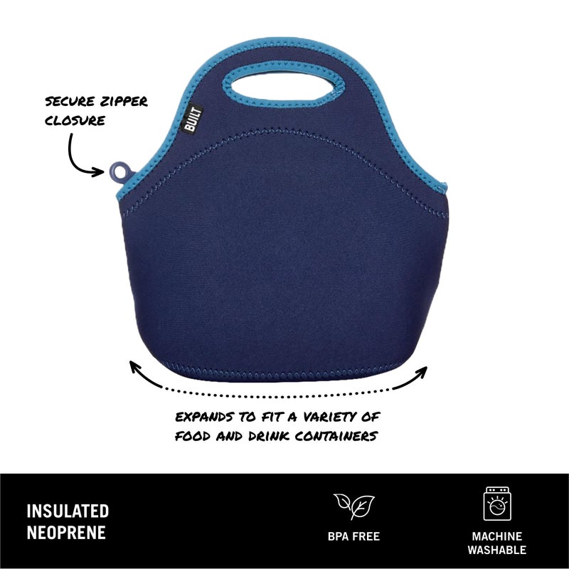 Built Gourmet Getaway Neoprene Lunch Bag - Insulated, Reusable, & Machine-Washable Lunch Tote for Hot and Cold Food Storage, Lightweight & Reusable - One Size (Celestial Blue) - Image 2
