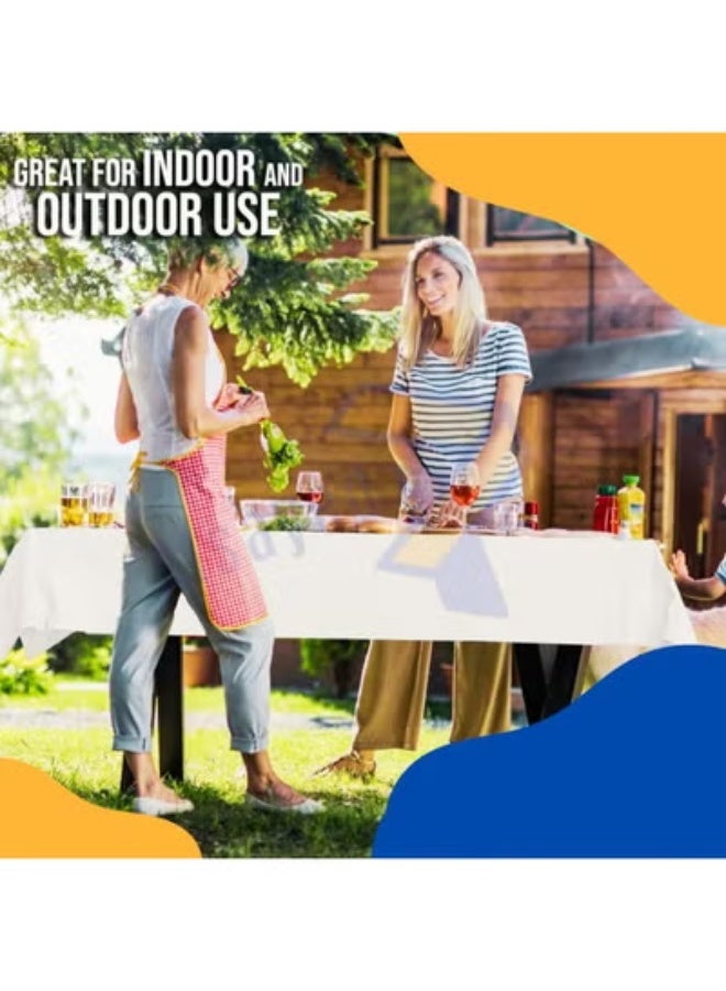 AlsayedP 60 Pcs White Sufra Roll Plastic Table Cover Roll 110 x 100cm Disposable Table Cloth for Picnic, Party, Banquet, Birthdays, Weddings (White 60pcs) - Image 5