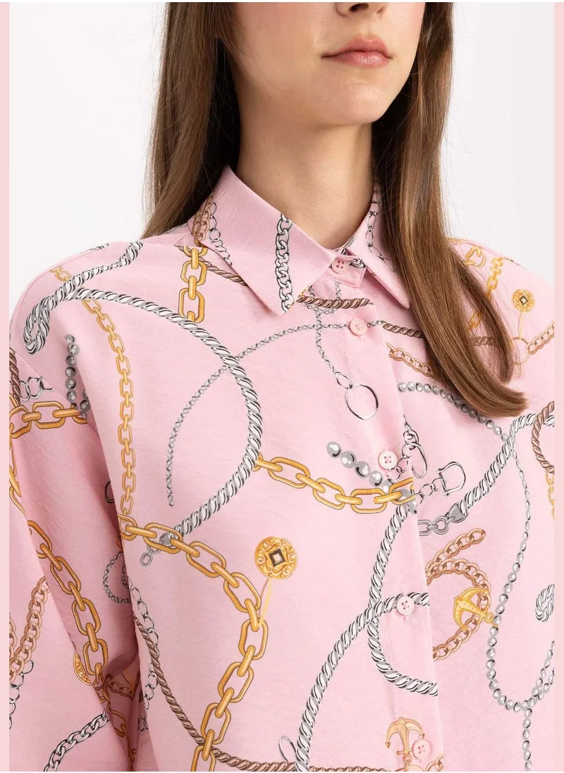 ديفاكتو Relax Fit Printed Long Sleeve Tunic