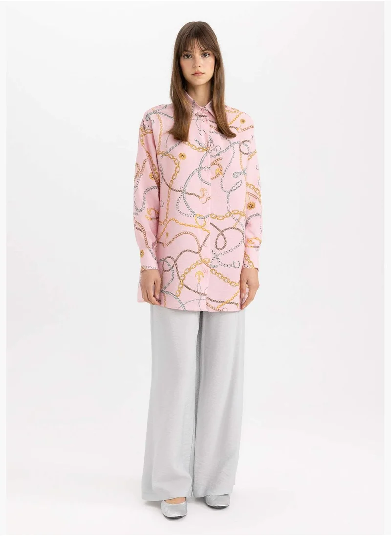 DeFacto Relax Fit Printed Long Sleeve Tunic