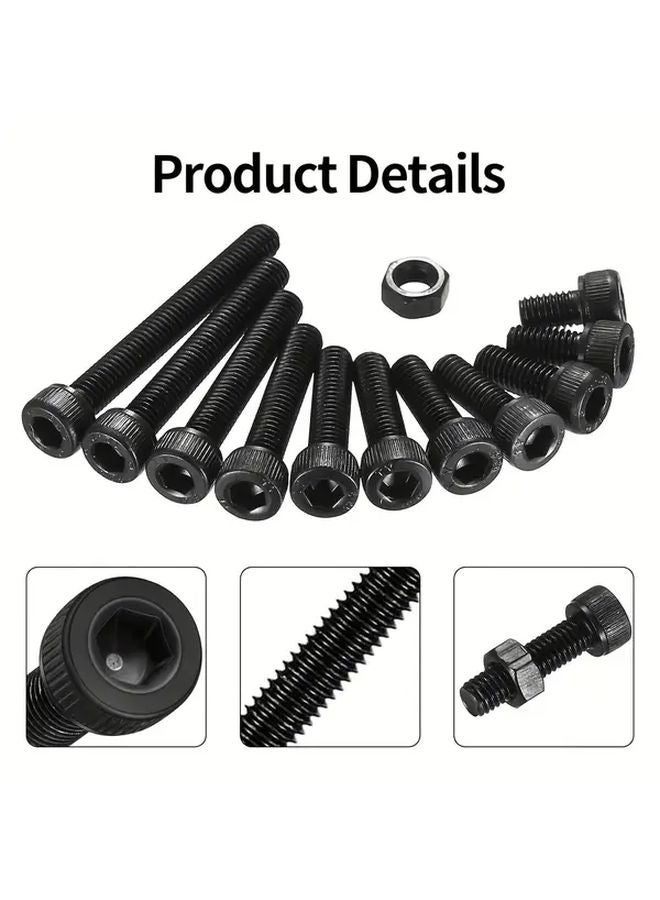 226pcs M5 Hex Socket Head Cap Screws and Nuts Assortment Kit 12 9 Grade Alloy Steel - Image 5