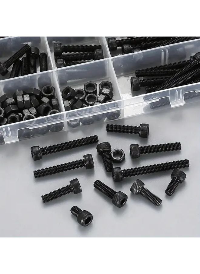 226pcs M5 Hex Socket Head Cap Screws and Nuts Assortment Kit 12 9 Grade Alloy Steel - Image 4