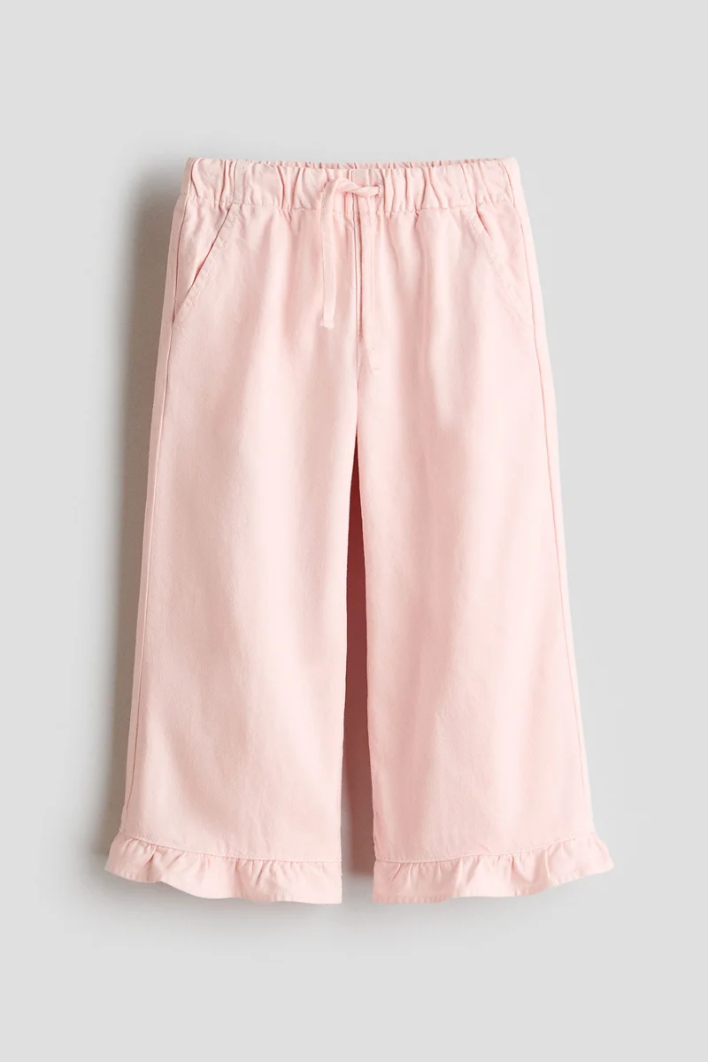 H&M Frill-trimmed cotton trousers