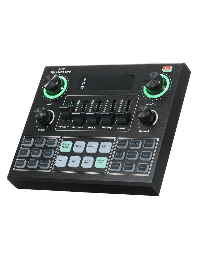 V9 Live Sound Card BT Accompaniment Audio Mixer with Sound Effects Broadcasting Recording Network Singing on Phones Laptop - Image 2