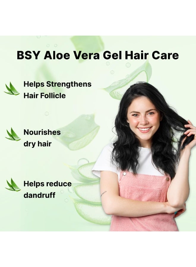 BSY NONI Black Hair Magic Pure Aloe Vera Gel for Face & Hair | Non-Sticky Natural Moisturizer for Skin, Dry & Oily Skin Care_Hydrating, Smoothing, and Nourishing Aloe Vera Gel for Men & Women - 300ML - Image 2