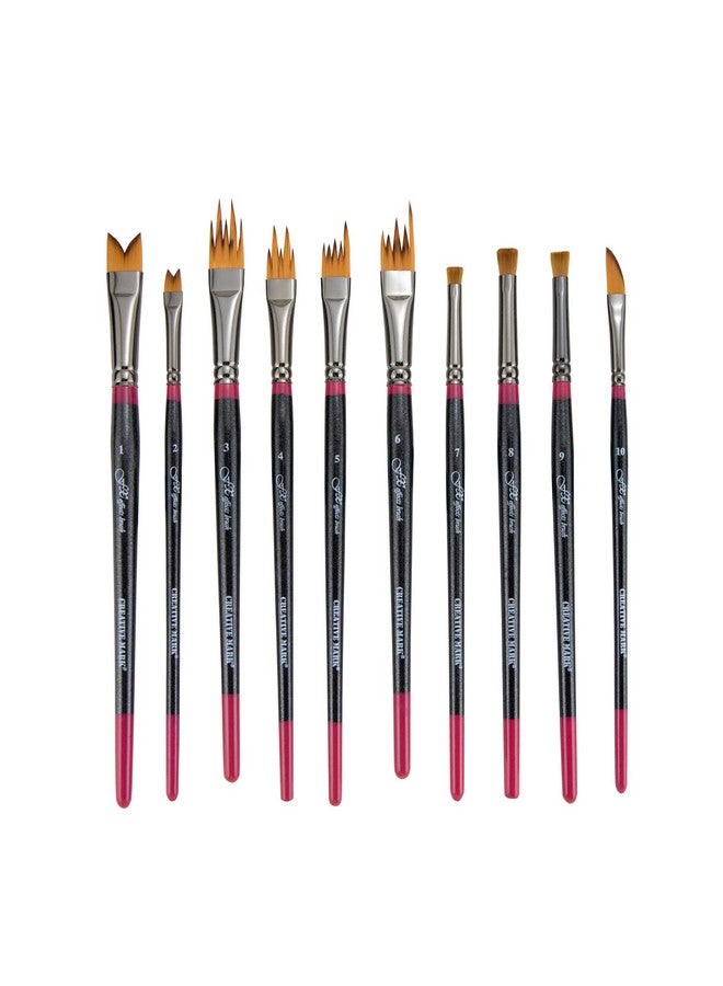Creative Mark Fx Special Effects Paint Brush Set Unique Ribbon, Multi-Line, Angular Dabber Style Professional Artist Paintbrushes For Watercolor, Thinned Acrylics & Oil Paint - Set Of 10  - Image 1