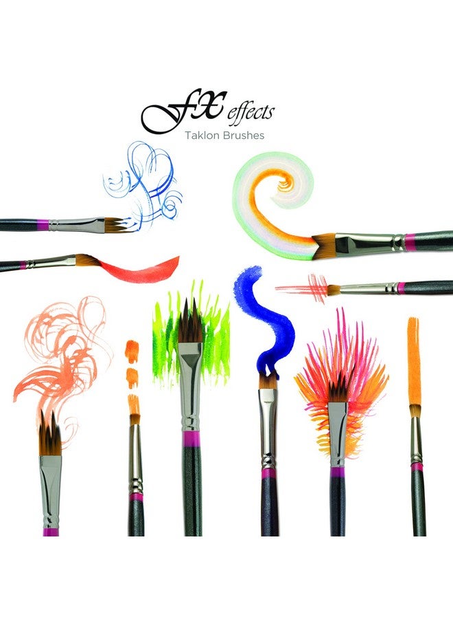 Creative Mark Fx Special Effects Paint Brush Set Unique Ribbon, Multi-Line, Angular Dabber Style Professional Artist Paintbrushes For Watercolor, Thinned Acrylics & Oil Paint - Set Of 10  - Image 2