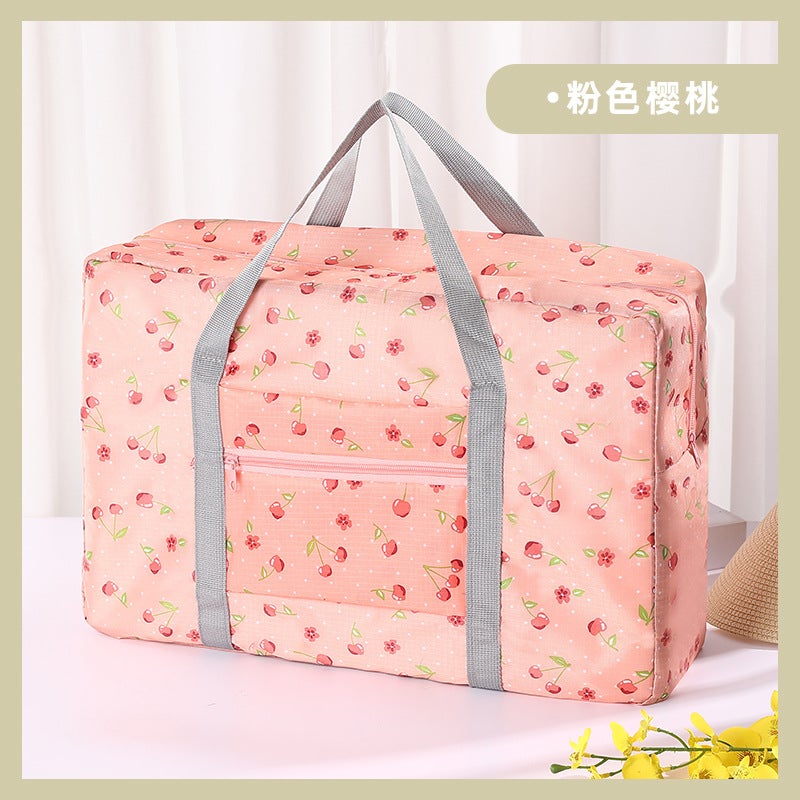 New Multi-Functional Foldable Travel Bag Pink Cherry 