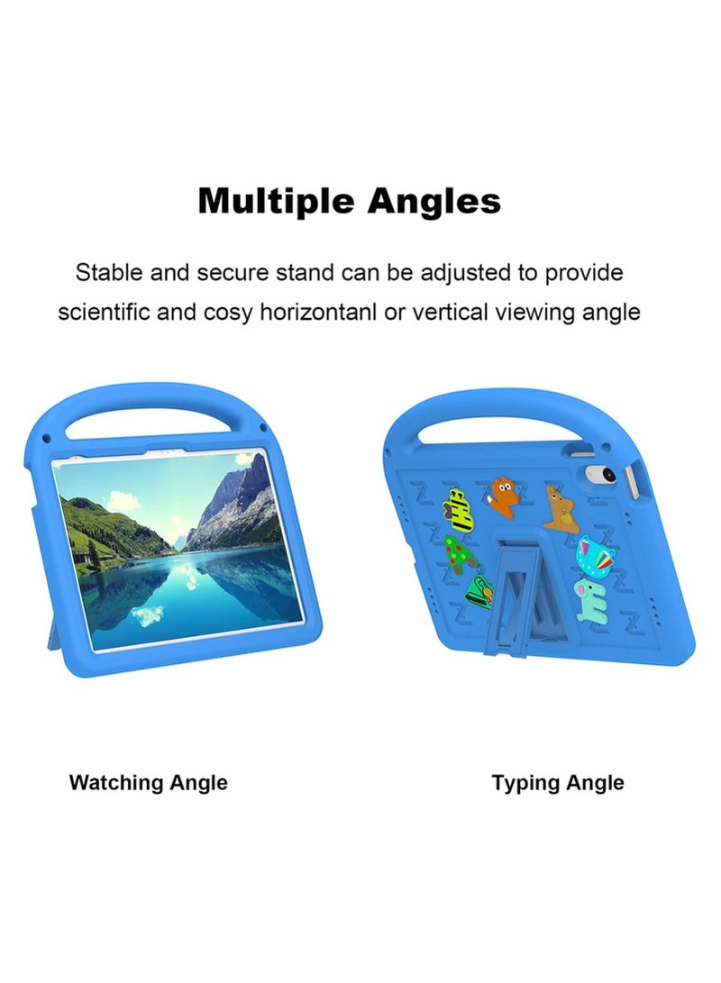 VKL حافظة لجهاز iPad الجيل العاشر مقاس 10.9 بوصة موديل 2022، خفيفة الوزن ومتينة ومقاومة للصدمات من مادة إي في إيه مع مقبض/حامل/حزام كتف، أزرق - Image 4