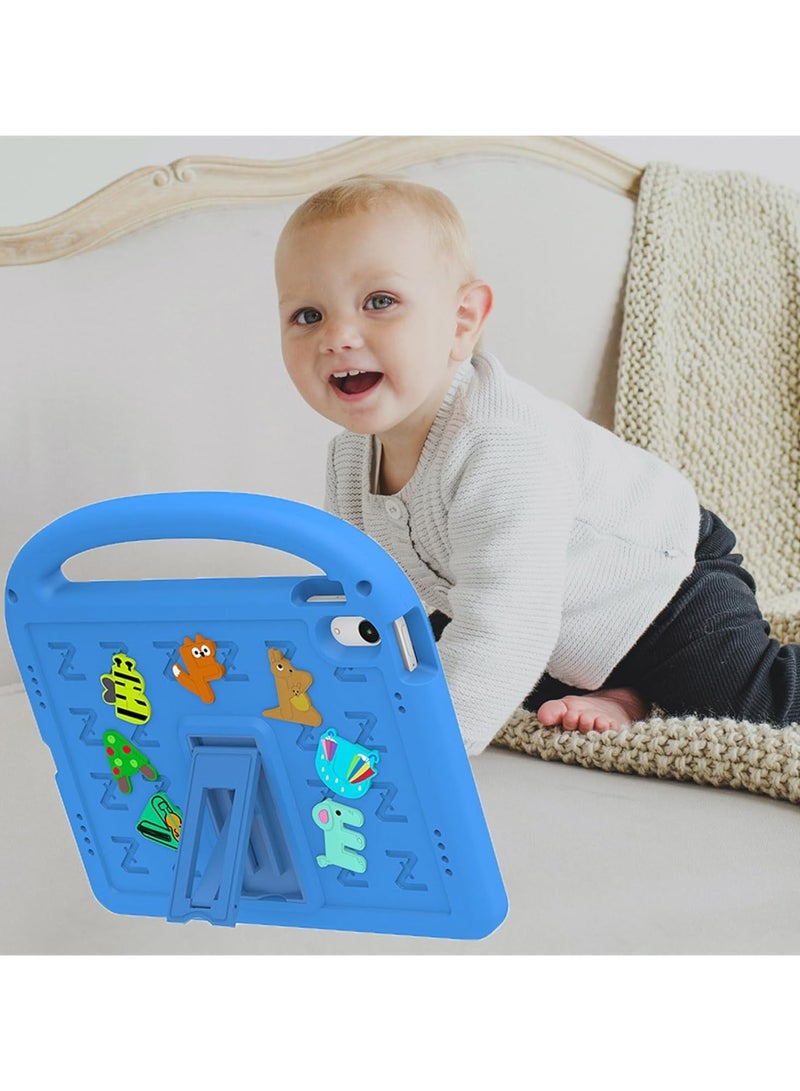 VKL حافظة لجهاز iPad الجيل العاشر مقاس 10.9 بوصة موديل 2022، خفيفة الوزن ومتينة ومقاومة للصدمات من مادة إي في إيه مع مقبض/حامل/حزام كتف، أزرق - Image 5