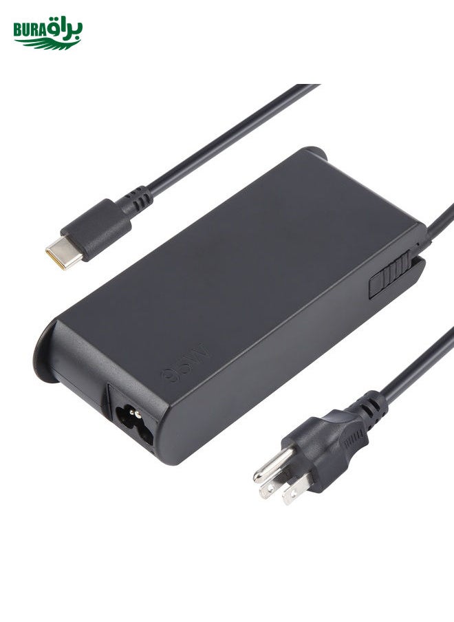 براق 95W 20V 4.75A USB Type-C Plug Plug Plugt Power Adapter for Lenovo ، Plug: US Plug  - Image 1