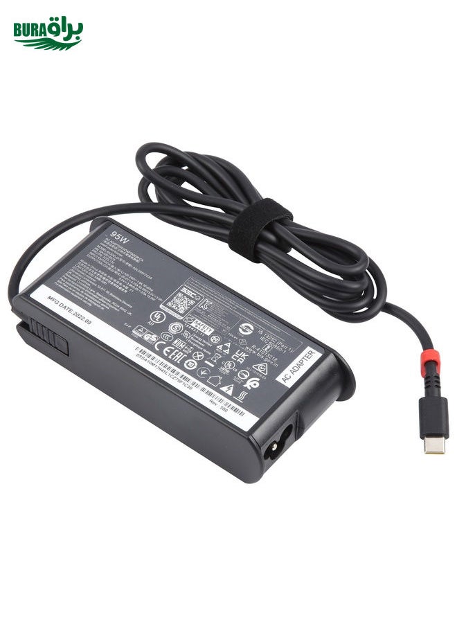 براق 95W 20V 4.75A USB Type-C Plug Plug Plugt Power Adapter for Lenovo ، Plug: US Plug  - Image 3