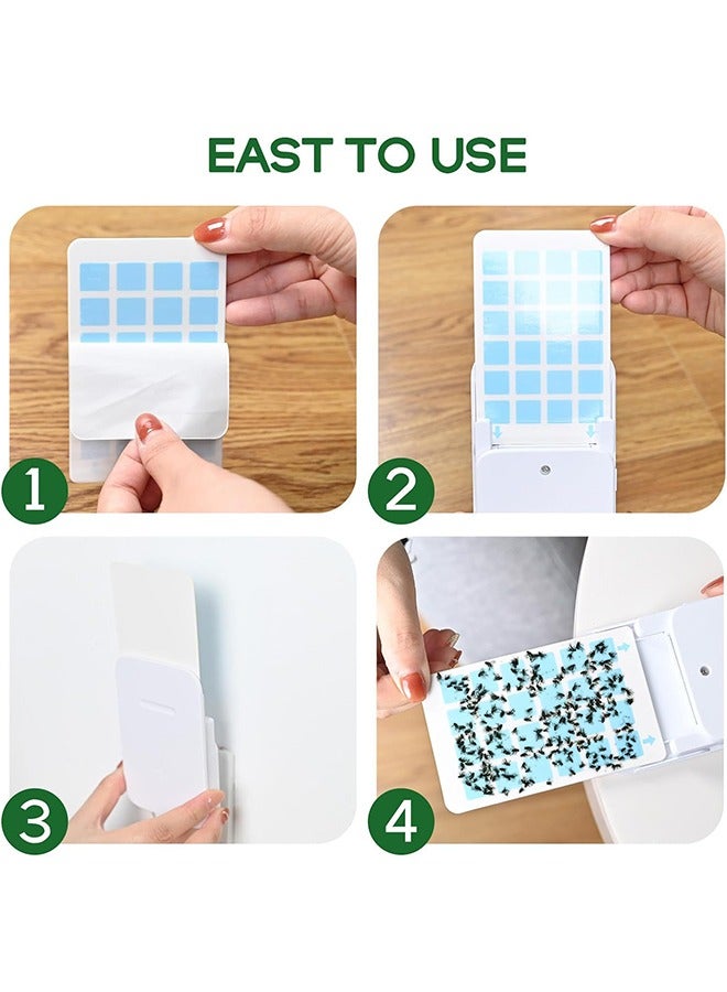 Flying Insect Trap Plug-in Mosquito, Indoor Gnat Moth Catcher Fly Tapper, with Night Light UV Attractant Catcher, for Home Office,1 Device + 5Pcs Adhesive Cards, White - Image 5