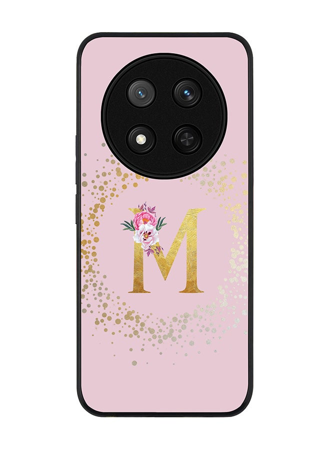 Stylizedd For Honor X9c / Honor Magic7 Lite 5G Case,Slim fit Camera Protection, Shockproof Thin Phone cover  - Custom Monogram Floral - M  (Pink ) - Image 1