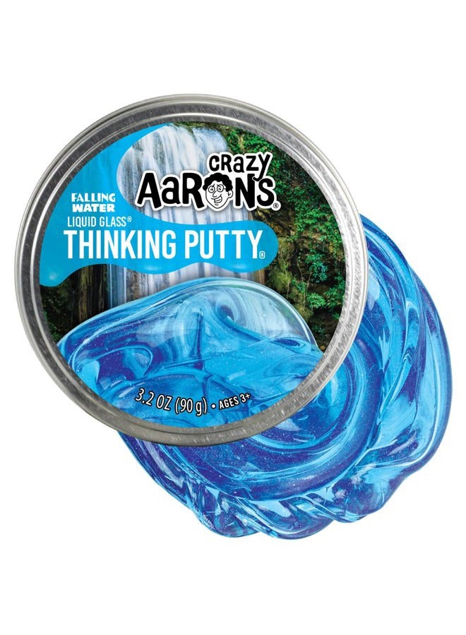 Crazy Aaron's Transparent Thinking Putty - 4" Falling Water Liquid Glass See Through Putty Tin - 90 Grams, Never Dries Out - Made in USA - Image 1