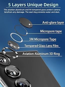 ZARALA Camera Lens Frame Glass Compatible with vivo Y31 Pro 5G Tempered Glass Aluminum Alloy Frame Individual Camera Lens Protector Cover Silver - Image 5