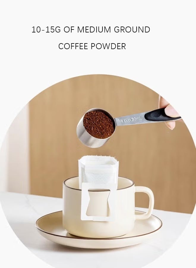 YANCI 50-Piece Portable Coffee Filter Bag with Hanging Ear Design Disposable Drip Coffee Filter Paper Bag、Japanese Drip Coffee Filter Paper Bag White 7.5 x 9cm - Image 2