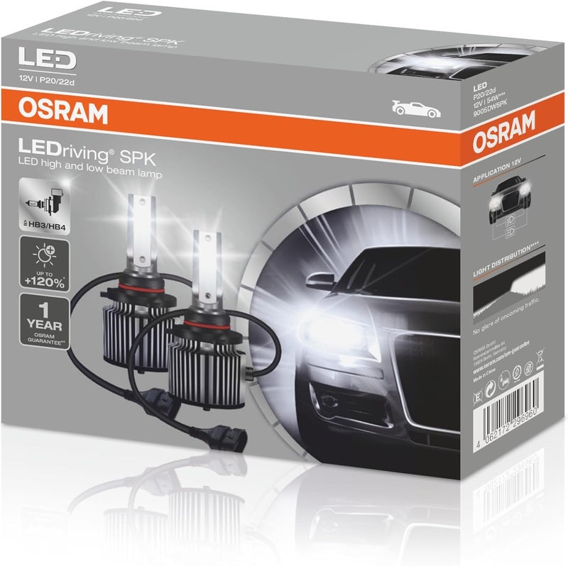 أوسرام LEDriving SPK، ≜ H8/H11/H16، مصابيح LED للطرق الوعرة عالية/منخفضة الشعاع، سطوع أكثر بنسبة 120%، 6000K، 64211DWSPK، صندوق قابل للطي (مصباحان) - Image 2