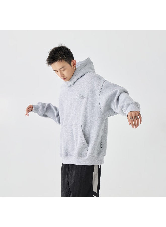 GOLFCROSS هودي تطريز حرفي بسيط للجنسين ربيع خريف سويت شيرت بغطاء رأس رمادي Xxxl - Image 4