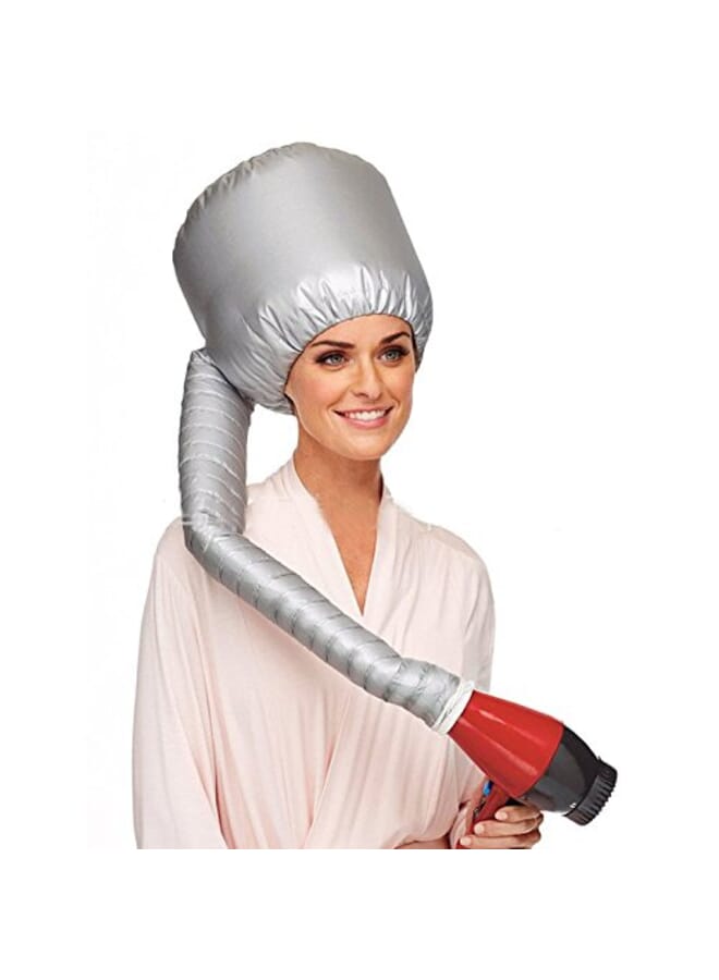 PROMASS Dry Hair Cap Hair Drying Hat Hood Hair Dryer Shower Cap Nylon Gray Quick-Drying Hair Cap - Image 2