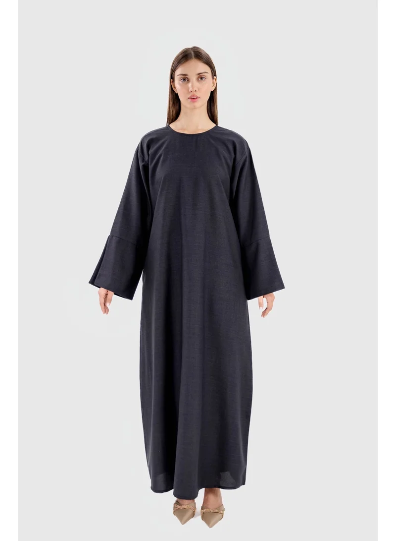 اوفيليا عباية نسائية من الكتان بجيوب - صناعة يدوية من الإمارات العربية المتحدة | تصميم أوفيليا الأصلي | ملابس محتشمة