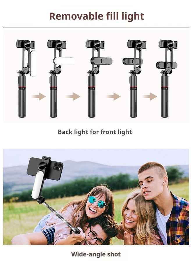 Generic - 44.88 Inches Selfie Stick Tripod for phone, All-in-1 Phone Tripod Stand with Rechargeable Bluetooth Remote,Removable fill light,Compatible with iPhone and Android Smartphones,Lightweight Tripod for for Selfies/Live/Video Recording/Travel - Image 1
