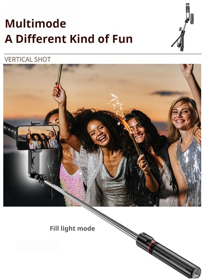 Generic - 44.88 Inches Selfie Stick Tripod for phone, All-in-1 Phone Tripod Stand with Rechargeable Bluetooth Remote,Removable fill light,Compatible with iPhone and Android Smartphones,Lightweight Tripod for for Selfies/Live/Video Recording/Travel - Image 1