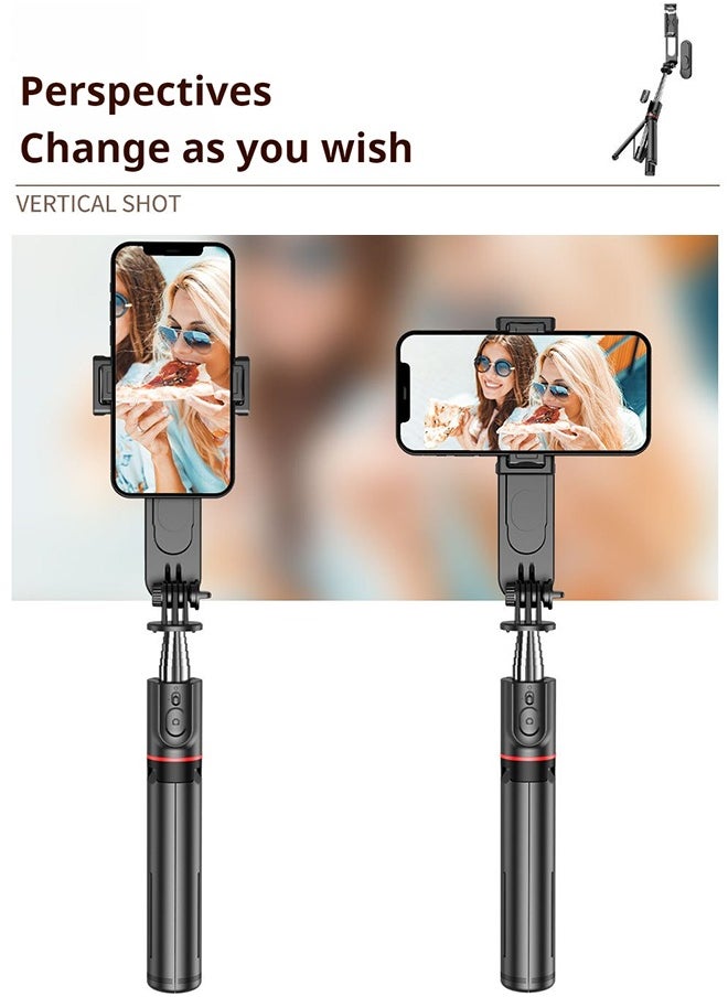 Generic - 44.88 Inches Selfie Stick Tripod for phone, All-in-1 Phone Tripod Stand with Rechargeable Bluetooth Remote,Removable fill light,Compatible with iPhone and Android Smartphones,Lightweight Tripod for for Selfies/Live/Video Recording/Travel - Image 1