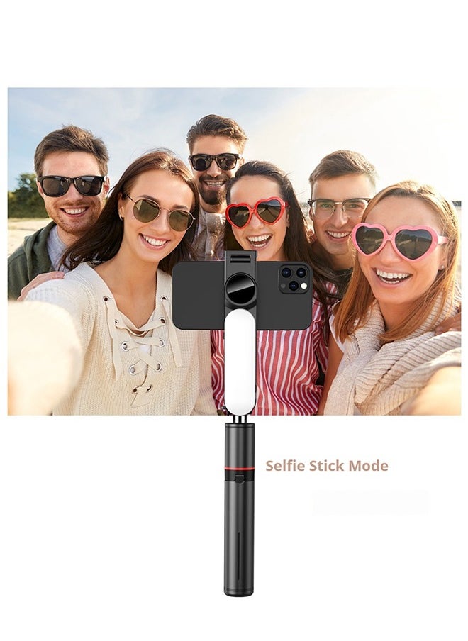 Generic - 44.88 Inches Selfie Stick Tripod for phone, All-in-1 Phone Tripod Stand with Rechargeable Bluetooth Remote,Removable fill light,Compatible with iPhone and Android Smartphones,Lightweight Tripod for for Selfies/Live/Video Recording/Travel - Image 1
