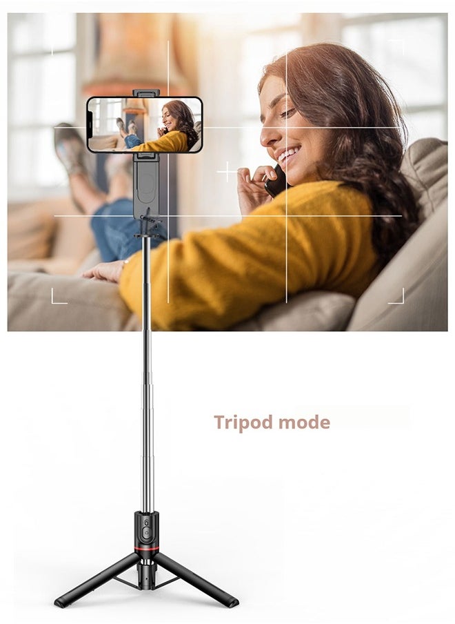 Generic - 44.88 Inches Selfie Stick Tripod for phone, All-in-1 Phone Tripod Stand with Rechargeable Bluetooth Remote,Removable fill light,Compatible with iPhone and Android Smartphones,Lightweight Tripod for for Selfies/Live/Video Recording/Travel - Image 1