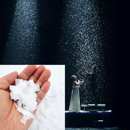 MilesMagic Set of 12 Magic Snowstorm Paper Flakes Gimmick Magicians Snow Paper Stage Show Party Accessory Real Close Up Street Illusion Magic Trick White - Image 1